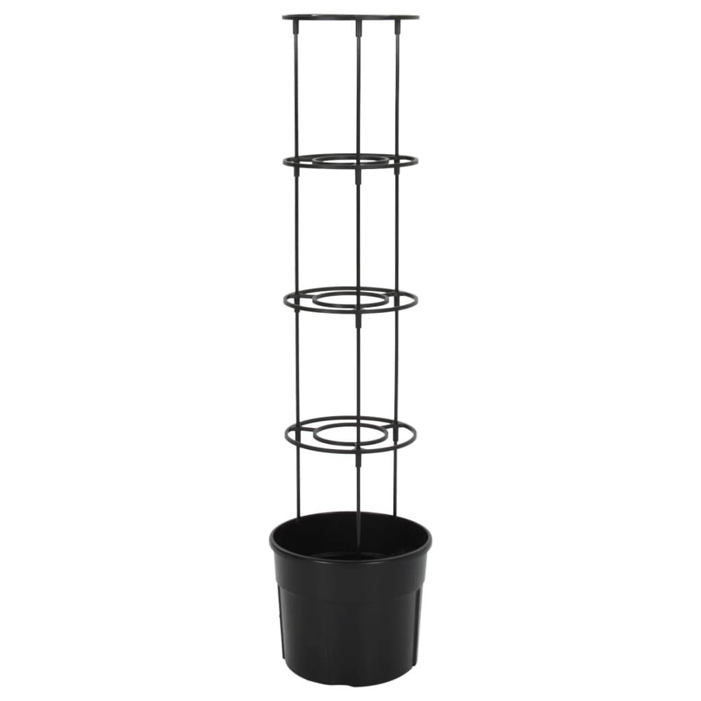 Jardinière, Bac à fleurs, Pot de fleurs à tomate Anthracite Ø29,5x115 cm Polypropylène - Image 4