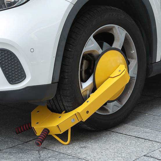 VEVOR Antivol voiture, sabot roue 16-38 cm, acier Q235, ventouse 30 cm. 2 clés. - Image 8