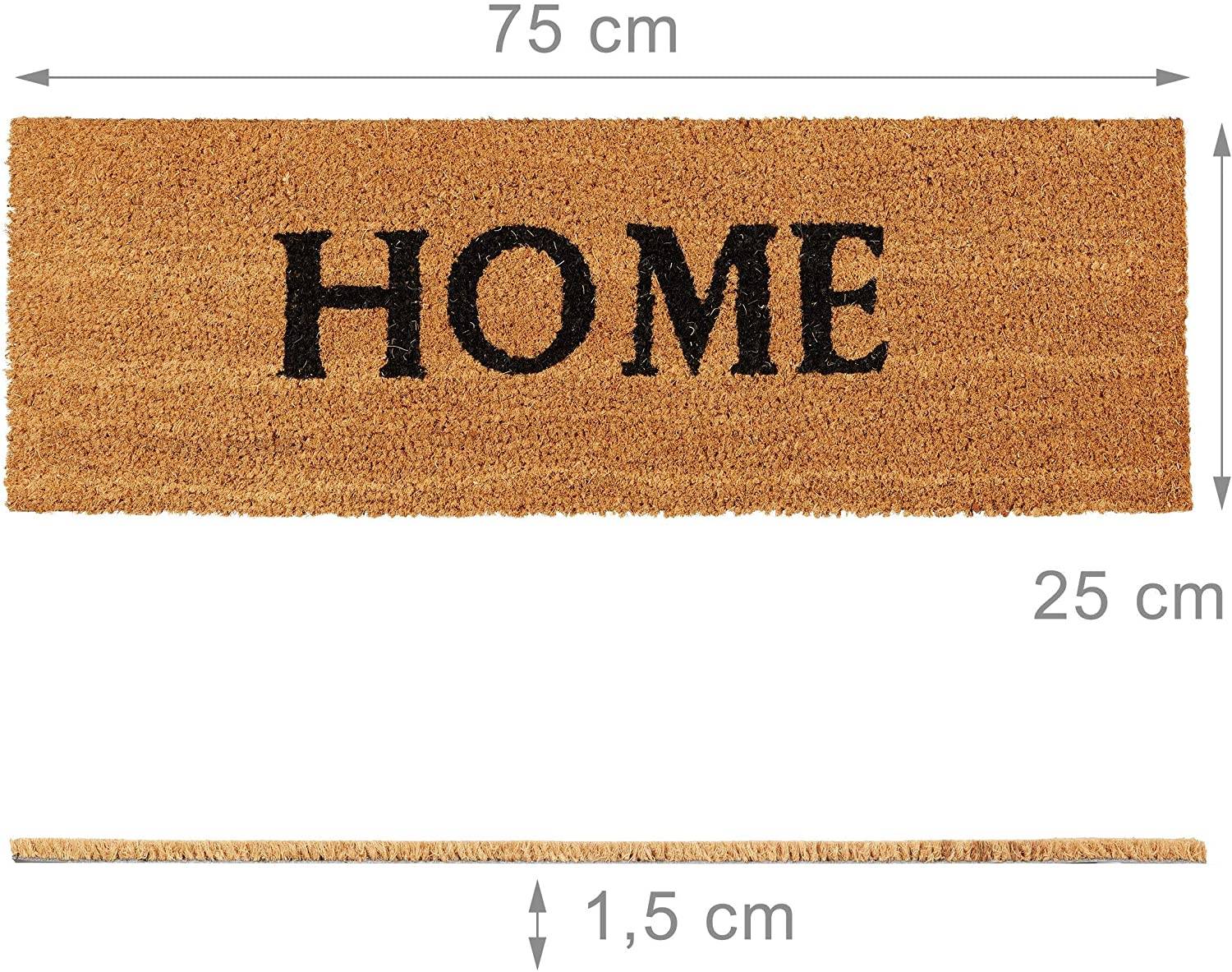 Paillasson tapis de sol porte d’entrée essuie-pieds fibres de coco home nature - Image 2