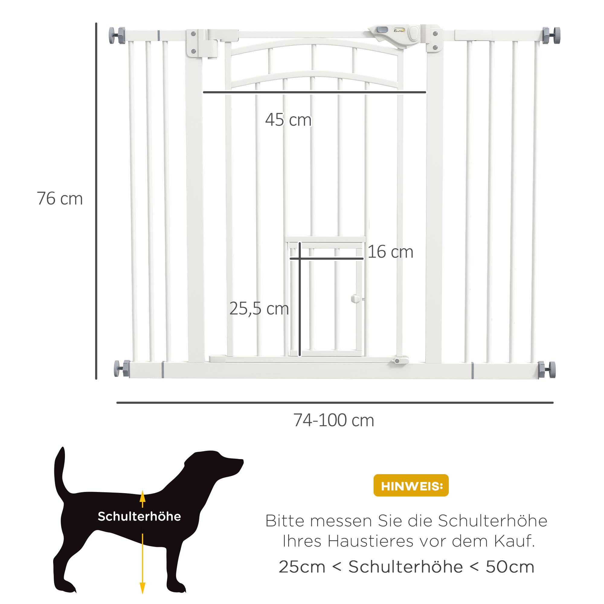 Sans Marque - Barrière de sécurité pour chien, fermeture auto, usage à une main, 100x4x76 cm, blanc - Image 5