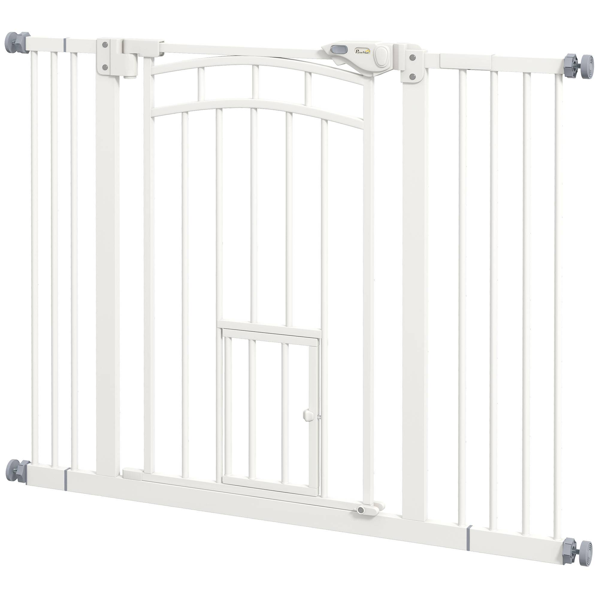 Sans Marque - Barrière de sécurité pour chien, fermeture auto, usage à une main, 100x4x76 cm, blanc - Image 2
