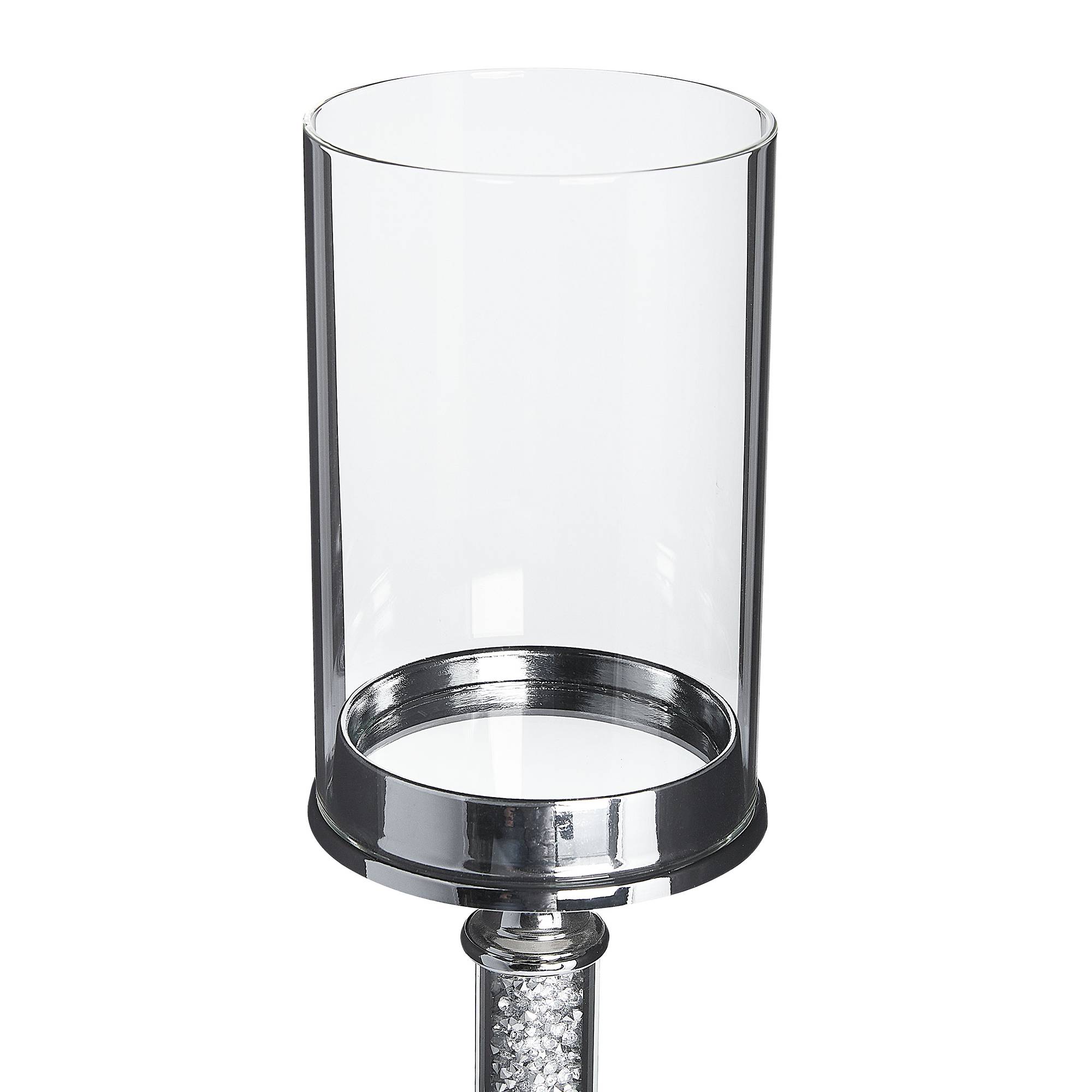 Beliani - Bougeoir Verre Argenté ABBEVILLE - 13x13x48- Beliani - Image 4