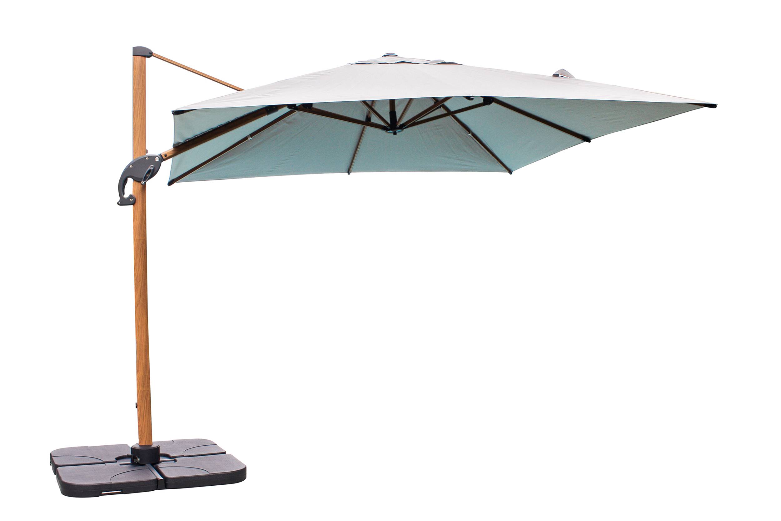 Dcb Garden - Parasol SEVILLA 250 cm en aluminium effet bois et toile polyester - DCB GARDEN - Image 5