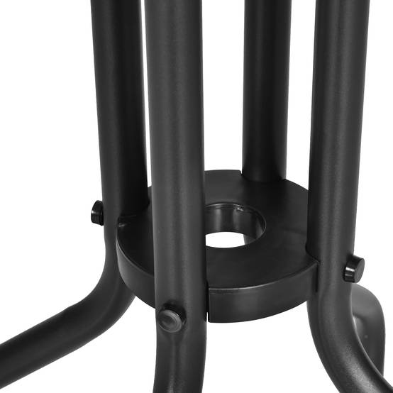 Table de jardin ronde avec plateau décoratif en verre trempé et structure en métal pour patio, terrasse, balcon ou salle à manger Ø60x70 cm Noir - Image 10