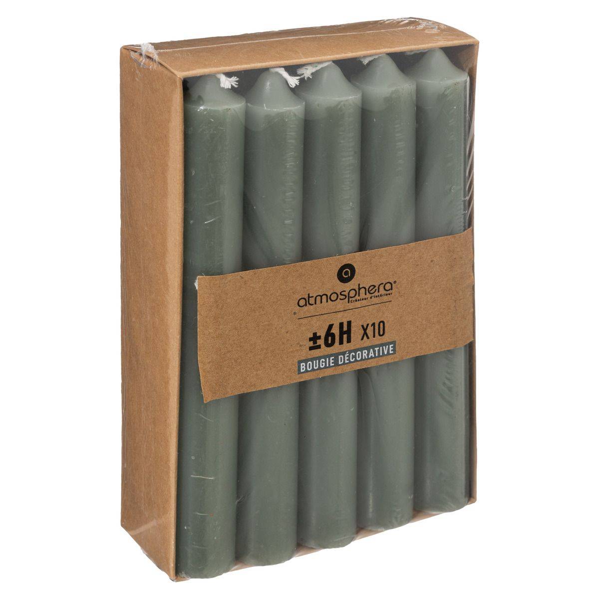 Lot de 10 Bougies Bâtons Eucalyptus  H 16 cm - Image 1