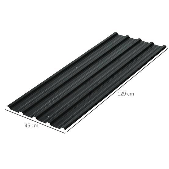 Lot de 12 panneaux en acier galvanisé Résistant aux Intempéries, gris anthracite, dim. d'un panneau 129L x 45l cm - Image 5
