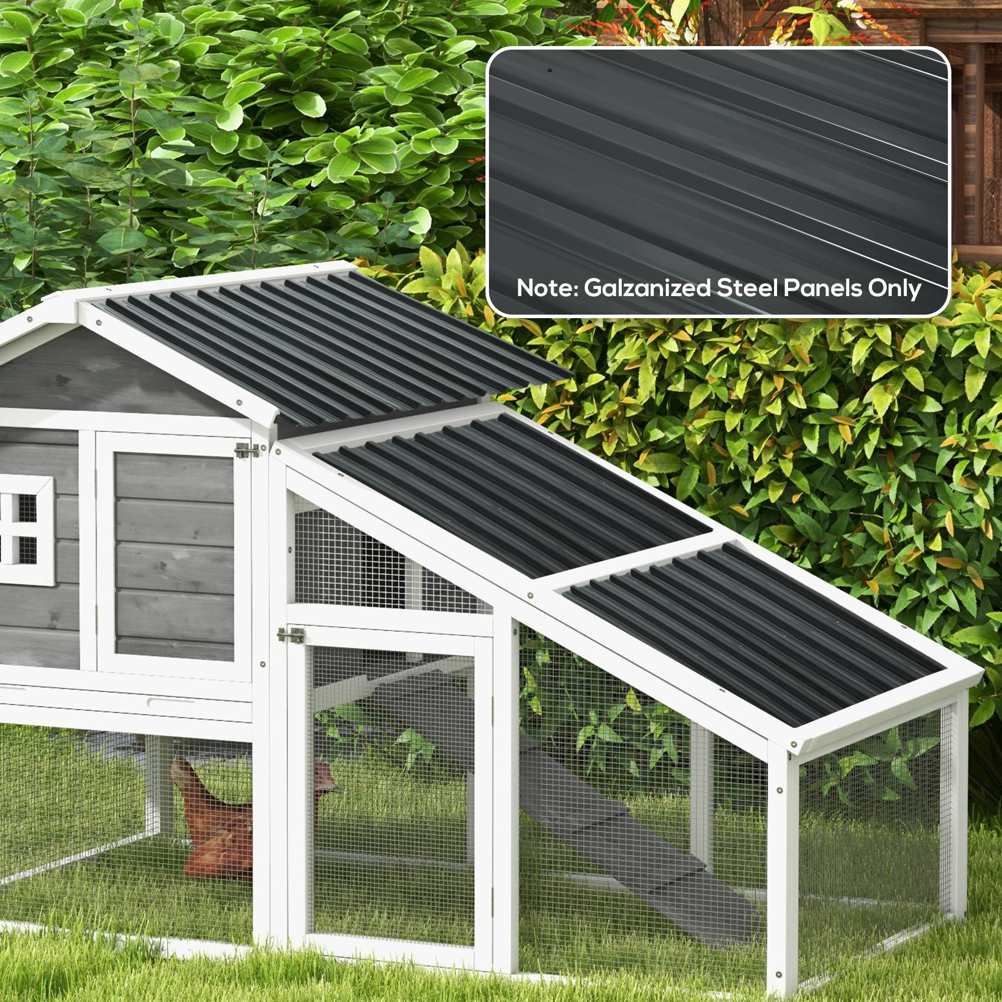 Lot de 12 panneaux en acier galvanisé Résistant aux Intempéries, gris anthracite, dim. d'un panneau 129L x 45l cm - Image 4