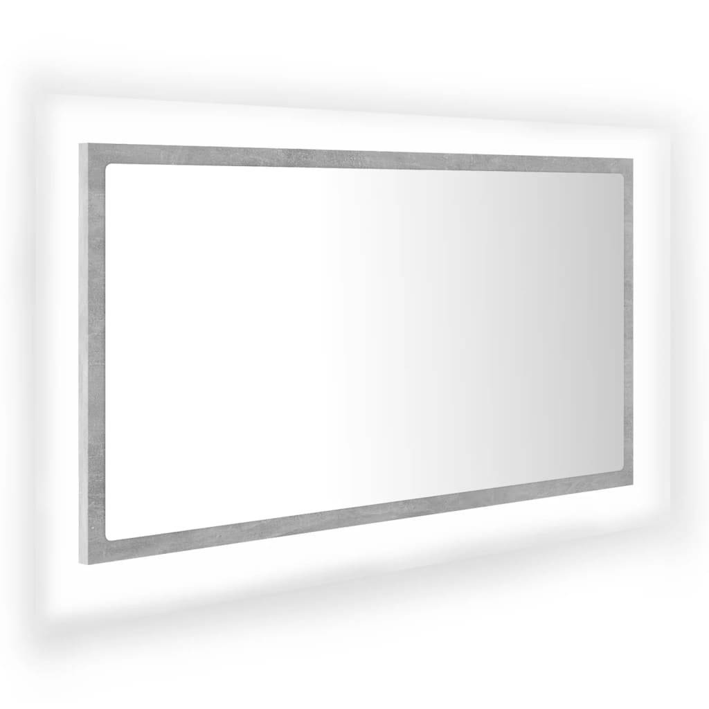 Miroir à led de salle de bain 80 x 8,5 x 37 cm acrylique gris - Image 1