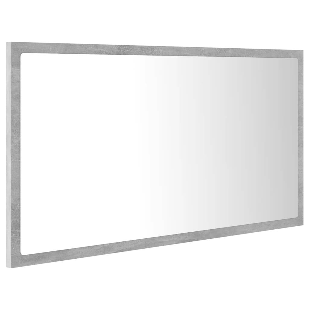 Miroir à led de salle de bain 80 x 8,5 x 37 cm acrylique gris - Image 2