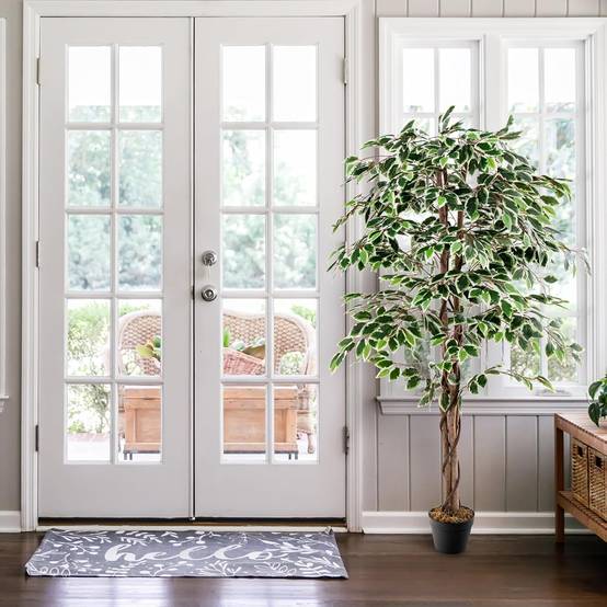 Plante Artificielle de 160CM avec Pot Rempli, Ficus Artificiel avec 1008 Feuilles Tronc Réaliste - Image 2