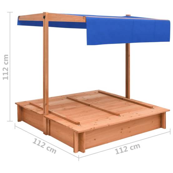 Bac à sable - Maison de jeu pour enfants avec toit Bois de sapin 112x112x112 cm - Image 8