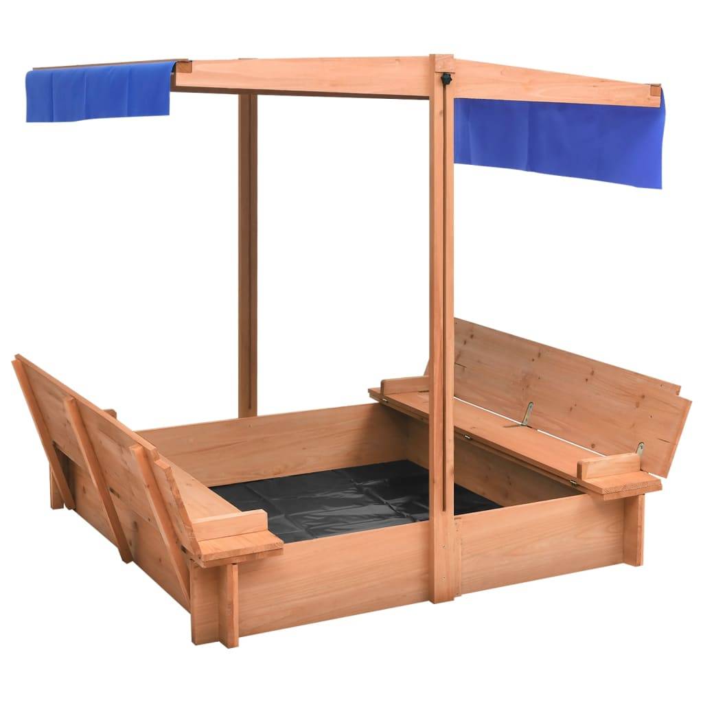 Bac à sable - Maison de jeu pour enfants avec toit Bois de sapin 112x112x112 cm - Image 2