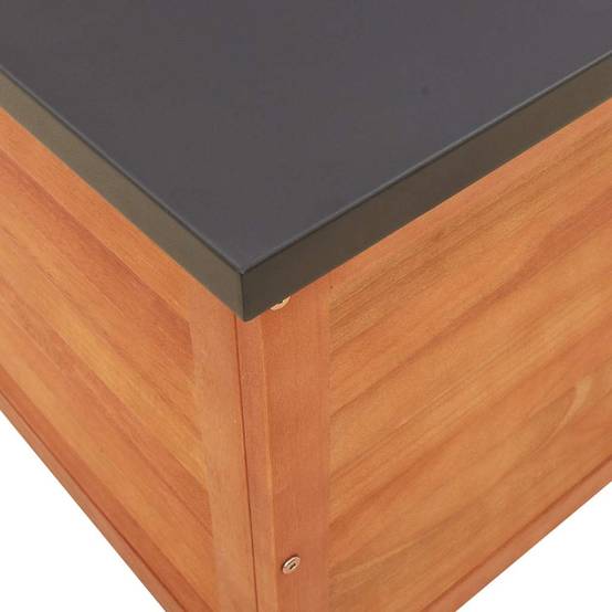 Coffre de jardin bois d'eucalyptus naturel 90 x 48 x 55 cm - PANGIVO - Image 8