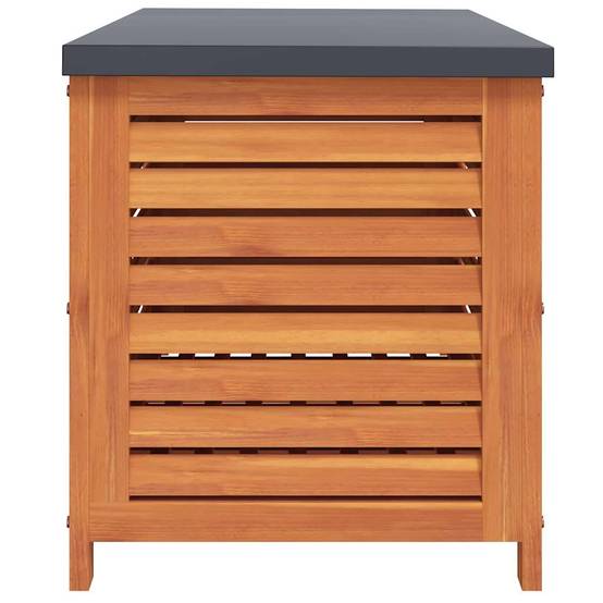 Coffre de jardin bois d'eucalyptus naturel 90 x 48 x 55 cm - PANGIVO - Image 5