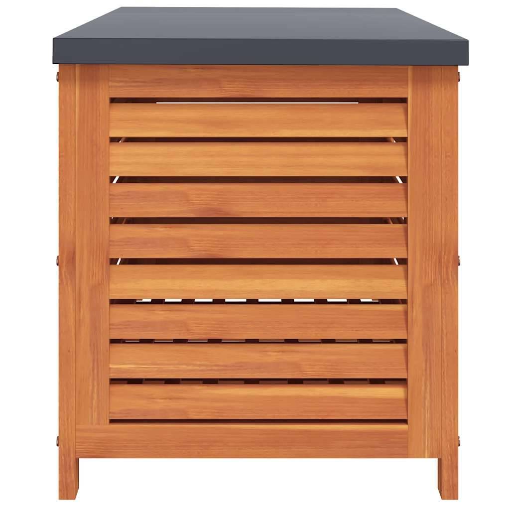 Coffre de jardin bois d'eucalyptus naturel 90 x 48 x 55 cm - PANGIVO - Image 5
