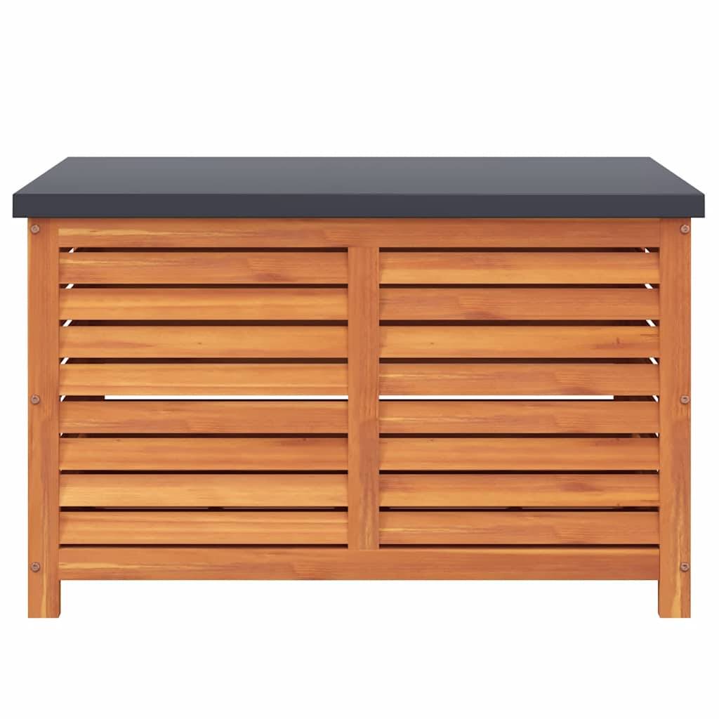 Coffre de jardin bois d'eucalyptus naturel 90 x 48 x 55 cm - PANGIVO - Image 4
