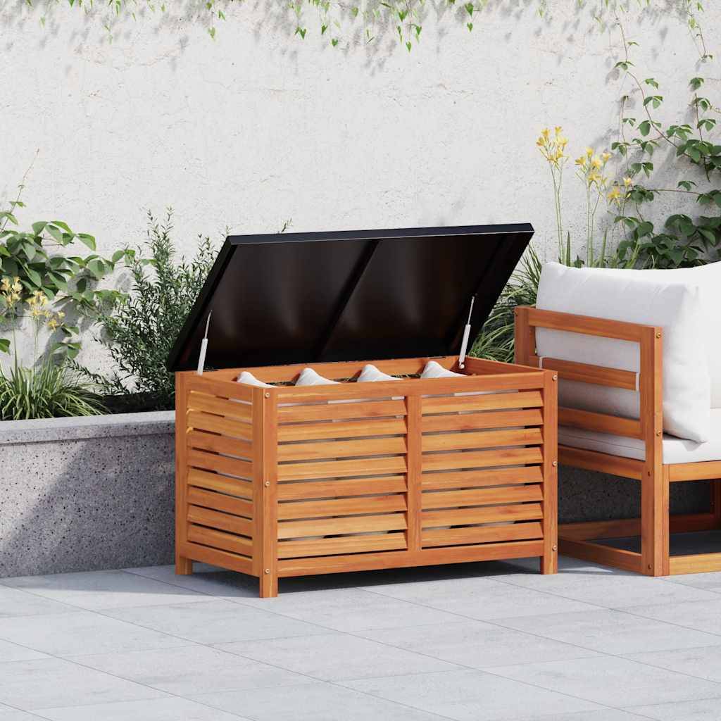 Coffre de jardin bois d'eucalyptus naturel 90 x 48 x 55 cm - PANGIVO - Image 1
