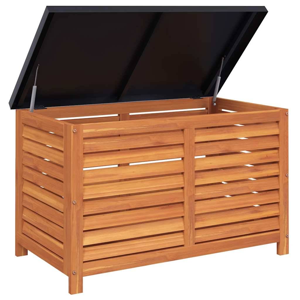 Coffre de jardin bois d'eucalyptus naturel 90 x 48 x 55 cm - PANGIVO - Image 7