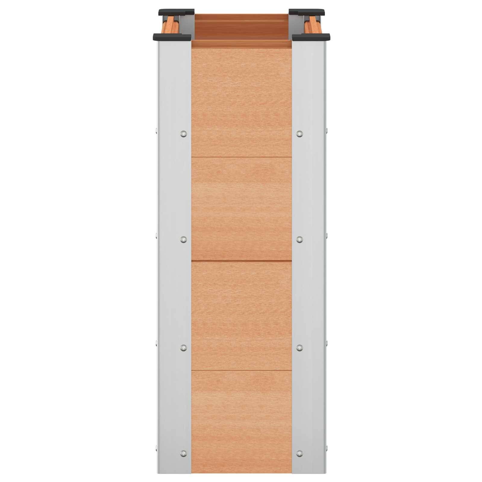 ComfortXL - Petite jardinière surélevée WPC aluminium culture balcon potager 50cm marron - ComfortXL Outdoor Living - Image 4