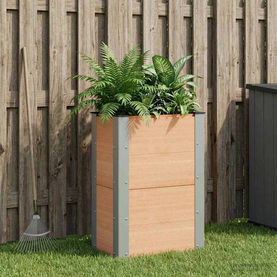 ComfortXL - Petite jardinière surélevée WPC aluminium culture balcon potager 50cm marron - ComfortXL Outdoor Living - Image 1