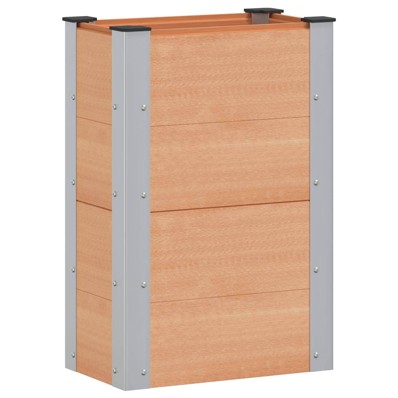 ComfortXL - Petite jardinière surélevée WPC aluminium culture balcon potager 50cm marron - ComfortXL Outdoor Living - Image 2