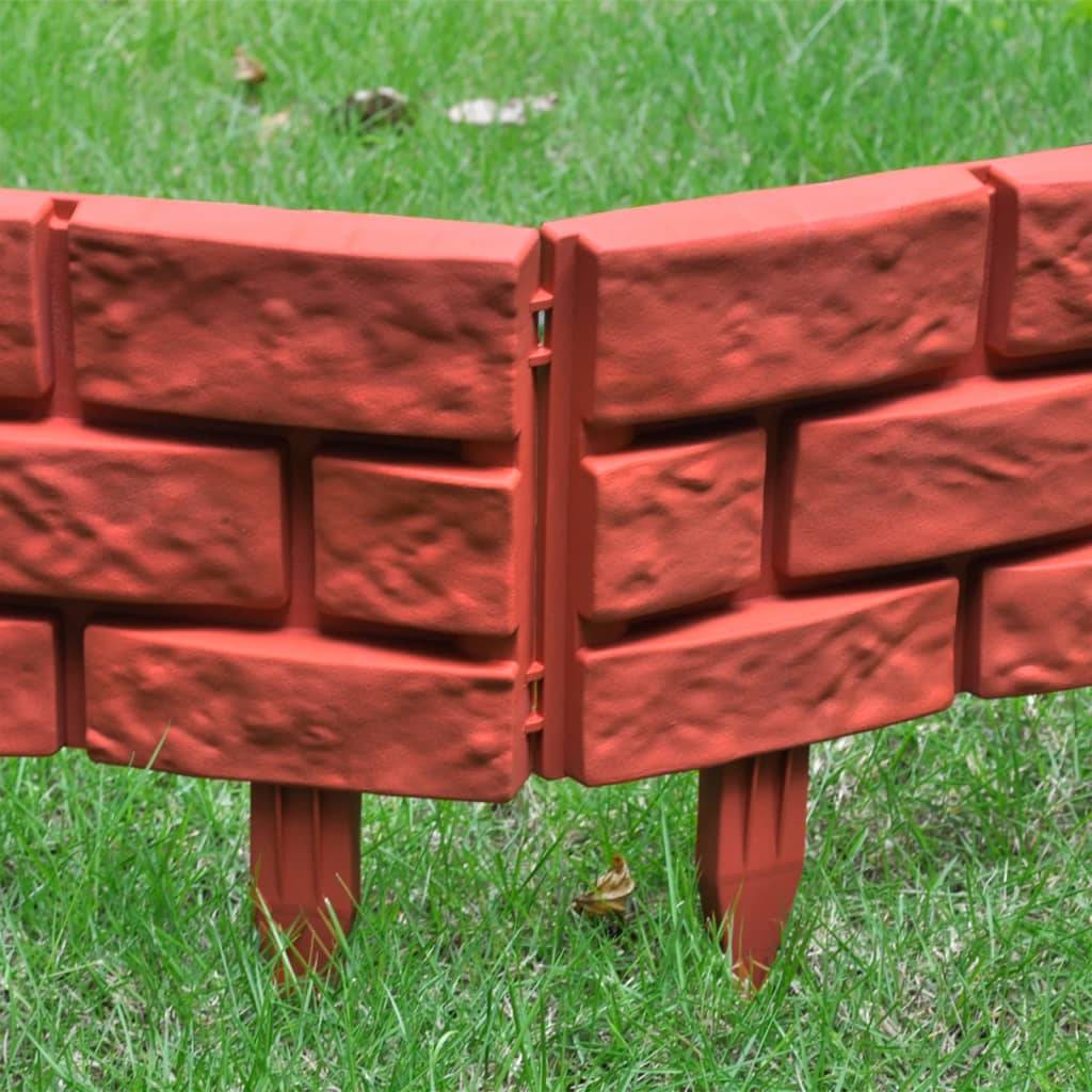 Séparateur pelouse polypropylène bordures parterres effet brique 5m rouge - ComfortXL Outdoor Living - Image 9