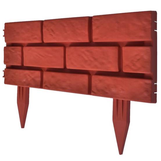 Séparateur pelouse polypropylène bordures parterres effet brique 5m rouge - ComfortXL Outdoor Living - Image 2