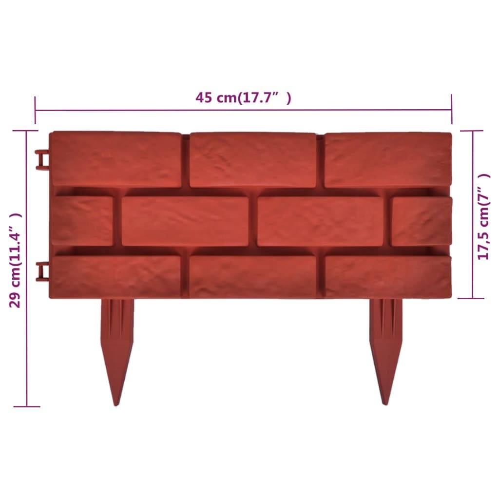 Séparateur pelouse polypropylène bordures parterres effet brique 5m rouge - ComfortXL Outdoor Living - Image 10