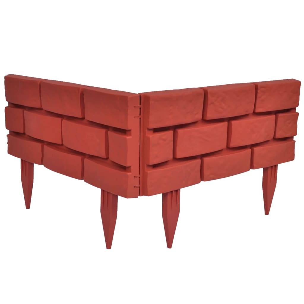 Séparateur pelouse polypropylène bordures parterres effet brique 5m rouge - ComfortXL Outdoor Living - Image 6