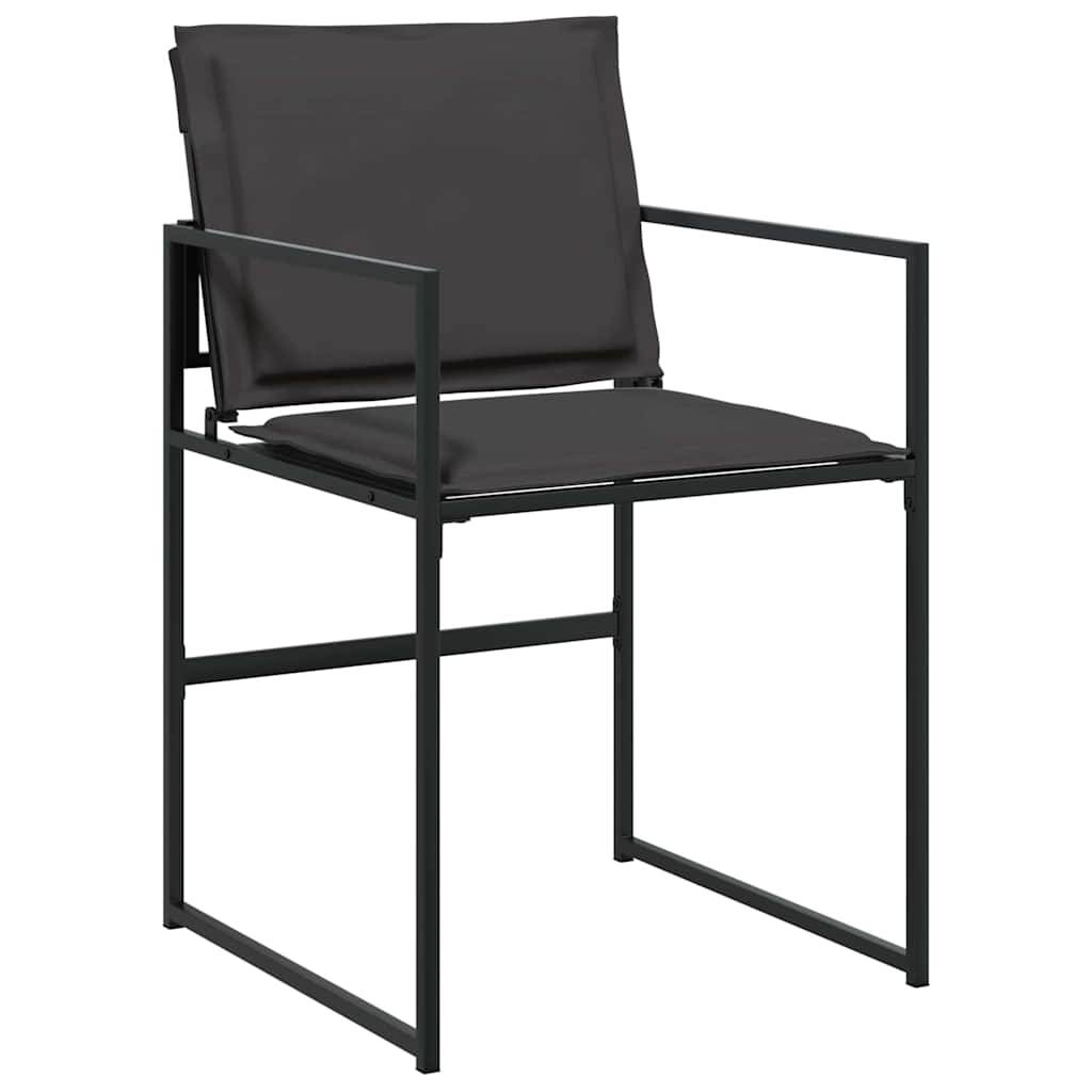 Ensemble de jardin acier et textilène noir 140 x 70 x 73 cm - PANGIVO - Image 6