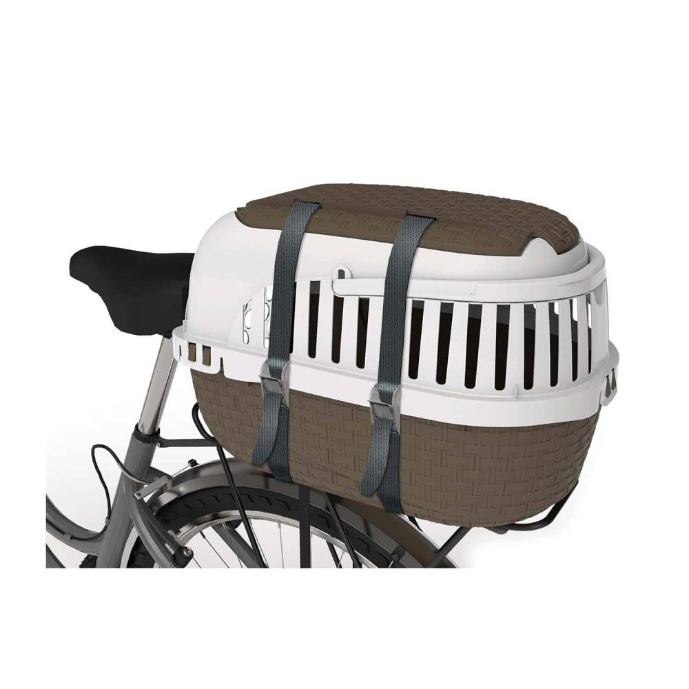Bama - Cage de transport Tour 2 maxy Taupe 38 X 58 X 37 cm pour petit chiens ou chats - Image 5