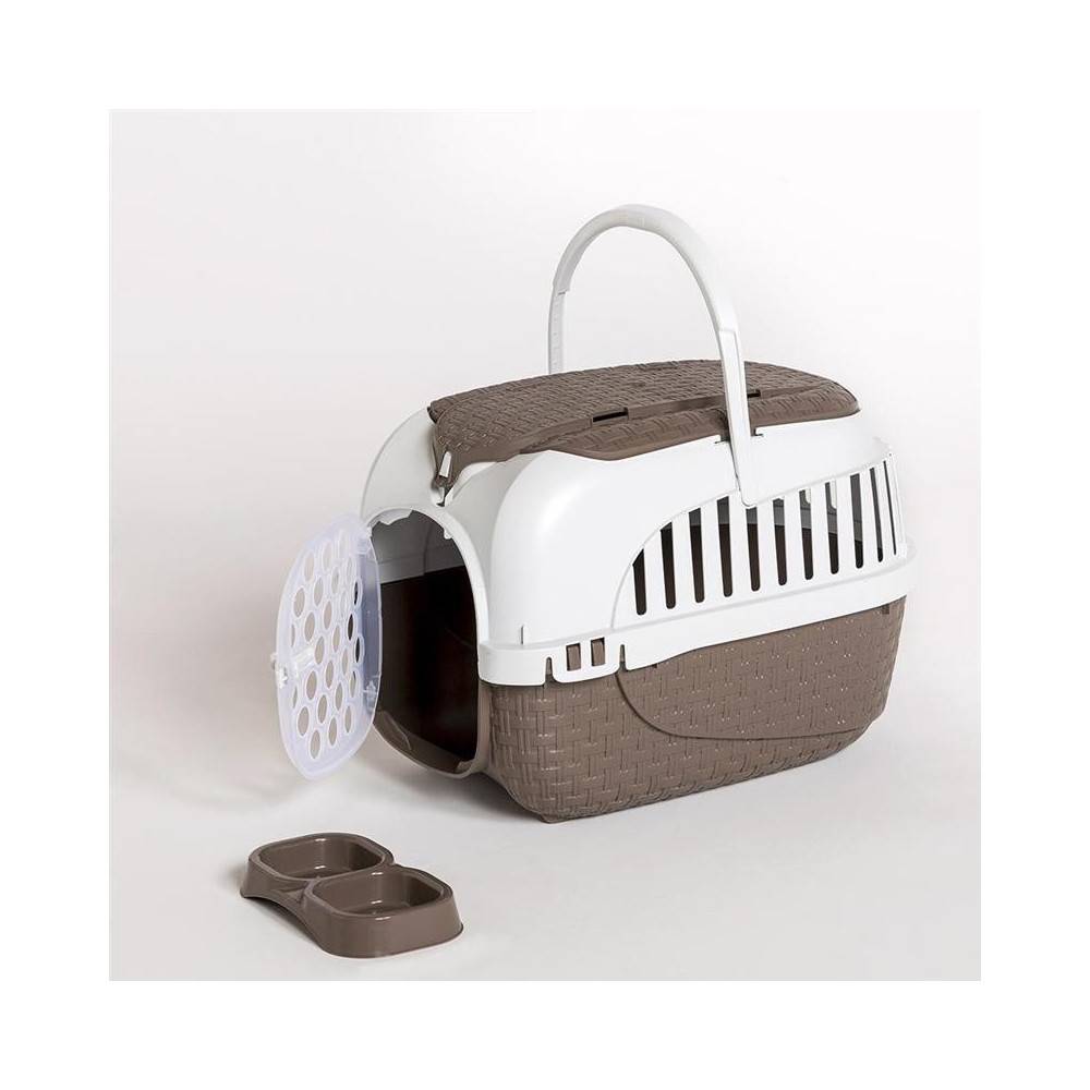 Bama - Cage de transport Tour 2 maxy Taupe 38 X 58 X 37 cm pour petit chiens ou chats - Image 9