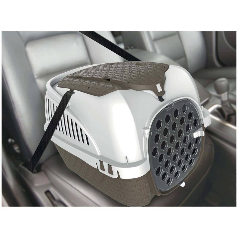 Bama - Cage de transport Tour 2 maxy Taupe 38 X 58 X 37 cm pour petit chiens ou chats - Image 6