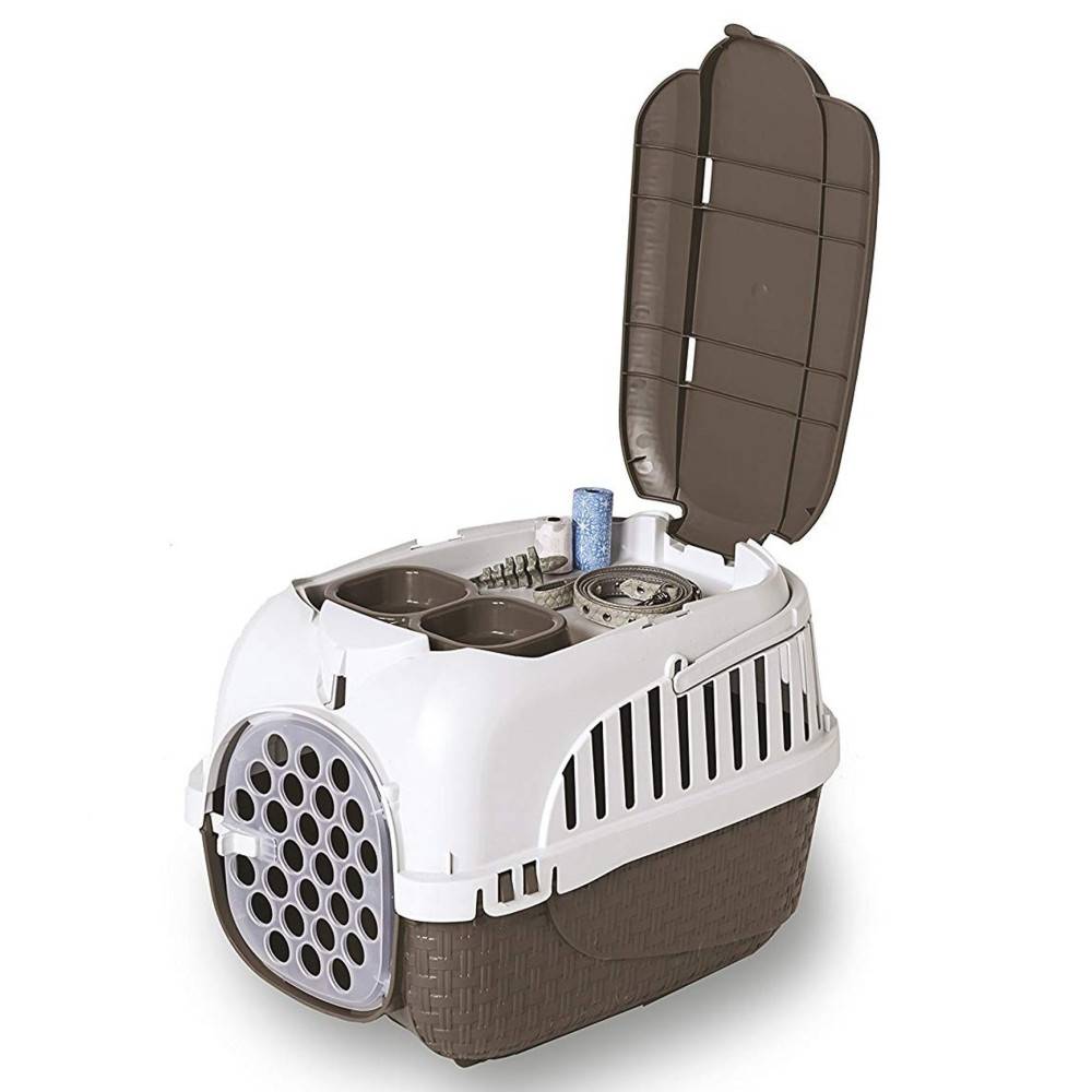 Bama - Cage de transport Tour 2 maxy Taupe 38 X 58 X 37 cm pour petit chiens ou chats - Image 4