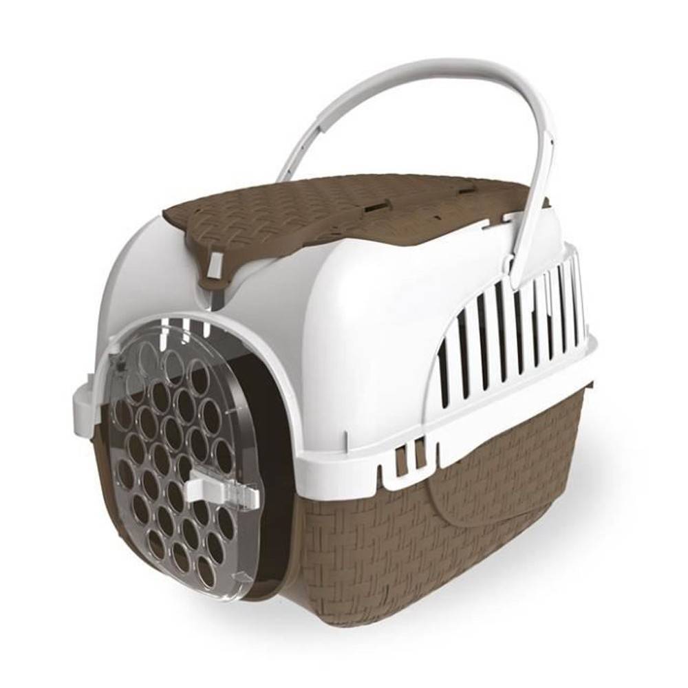 Bama - Cage de transport Tour 2 maxy Taupe 38 X 58 X 37 cm pour petit chiens ou chats - Image 1