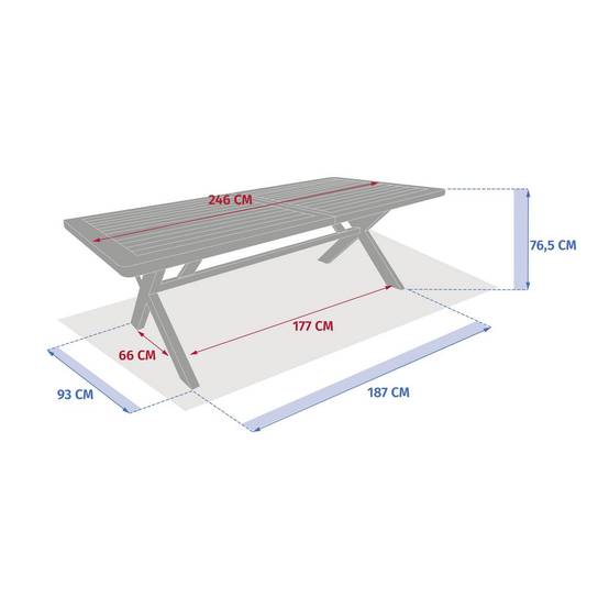 Hesperide - Table de jardin 12 places Xenia eucalyptus Hespéride - Image 7