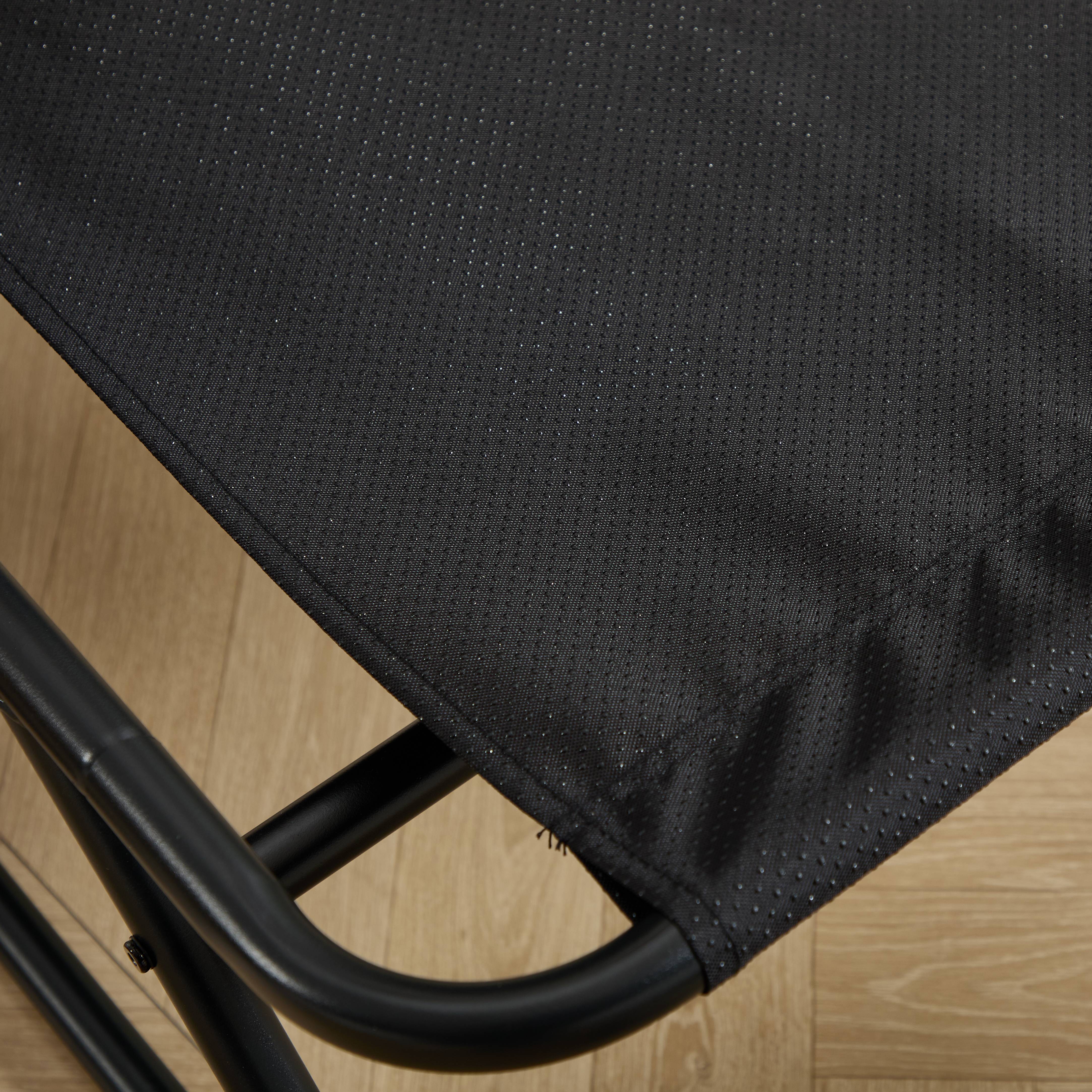 Fauteuil de terrasse inclinable avec ottoman cadre noir coussin gris confortable avec repose-pieds pour intérieur et extérieur - Image 6