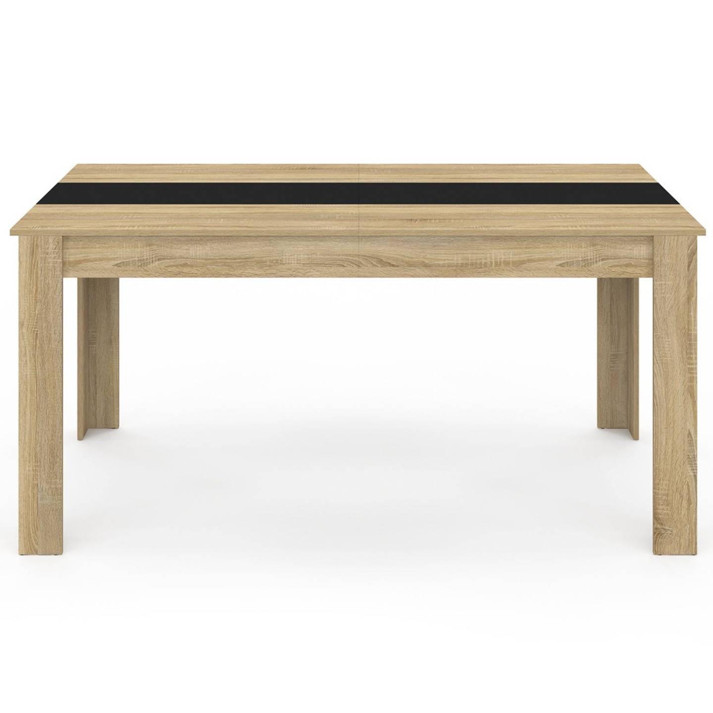 Table à Manger Georgia 6 Personnes – Rectangle Noire & Hêtre 140x90 Cm Moderne !