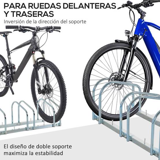 Support à vélos pour 3 vélos, pour intérieur et extérieur, 76 x 33 x 27 cm, argent - Image 8