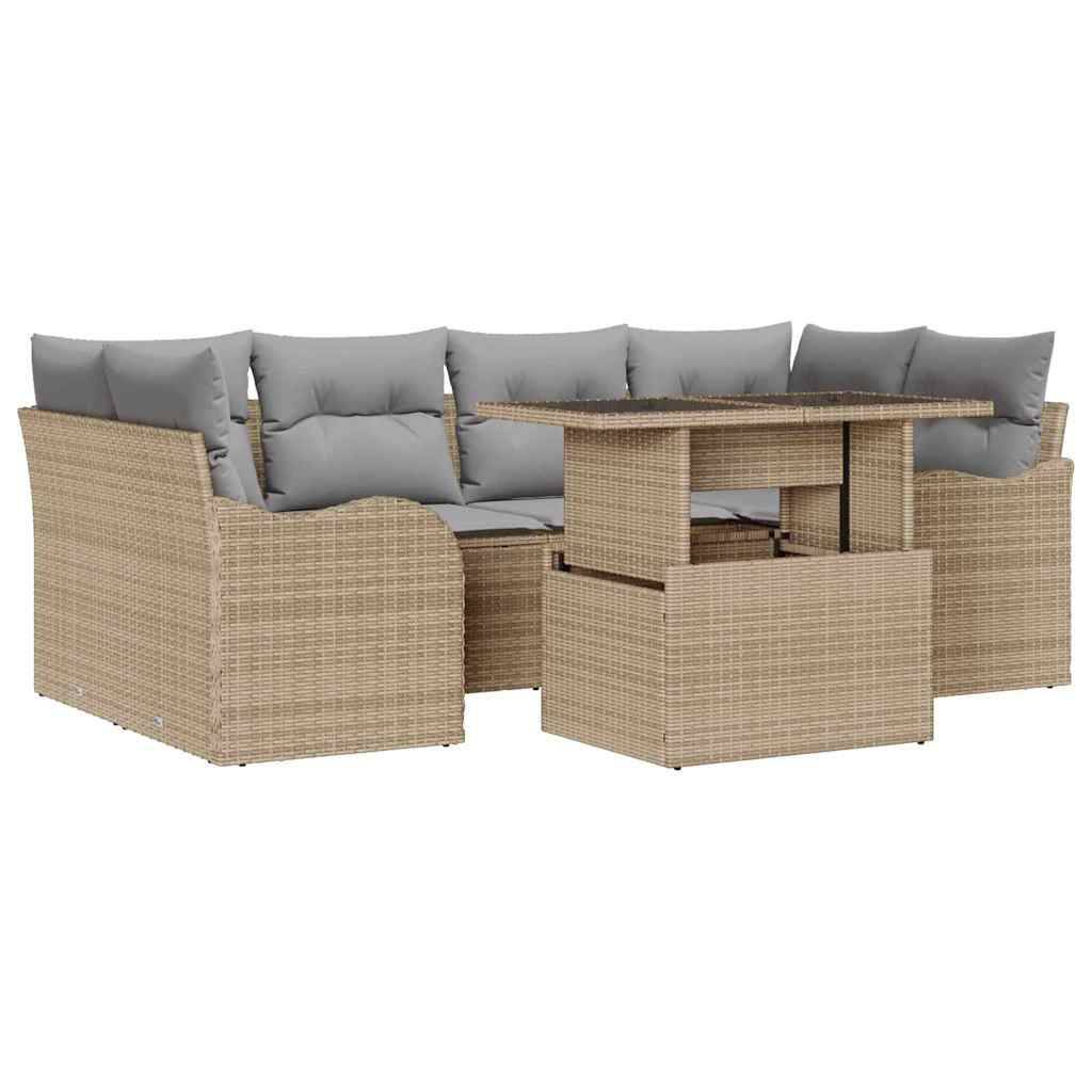 Vidaxl - Ensemble de canapé de jardin 7 pcs Beige Poly rotin vidaXL 3348396 - Image 2