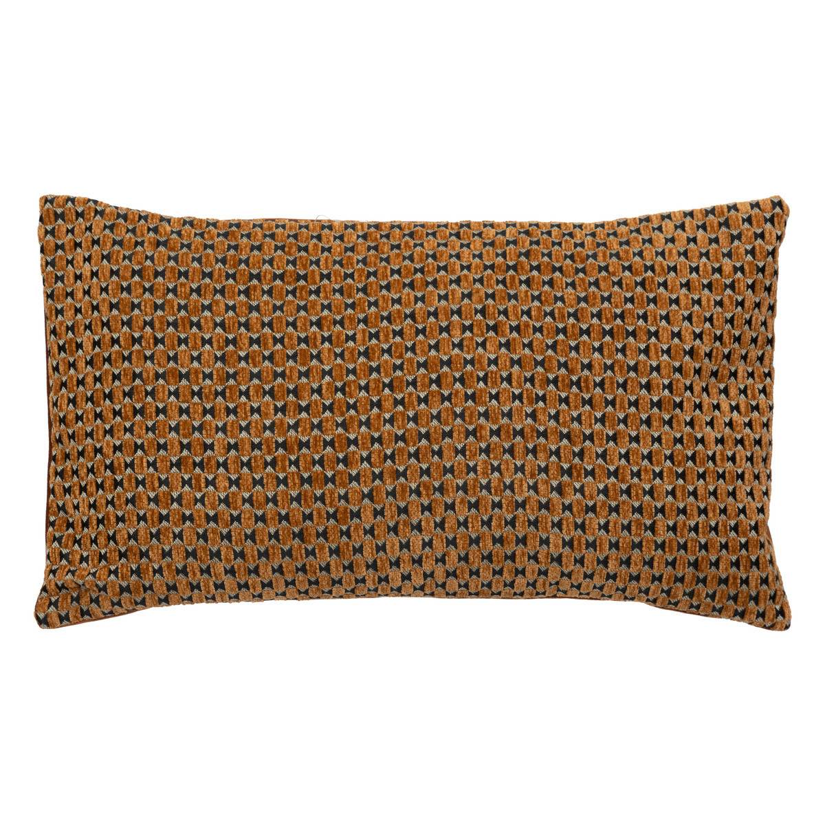 Atmosphera - Coussin décoratif jacquard chenille Marron caramel 30 x 50 cm - Image 1