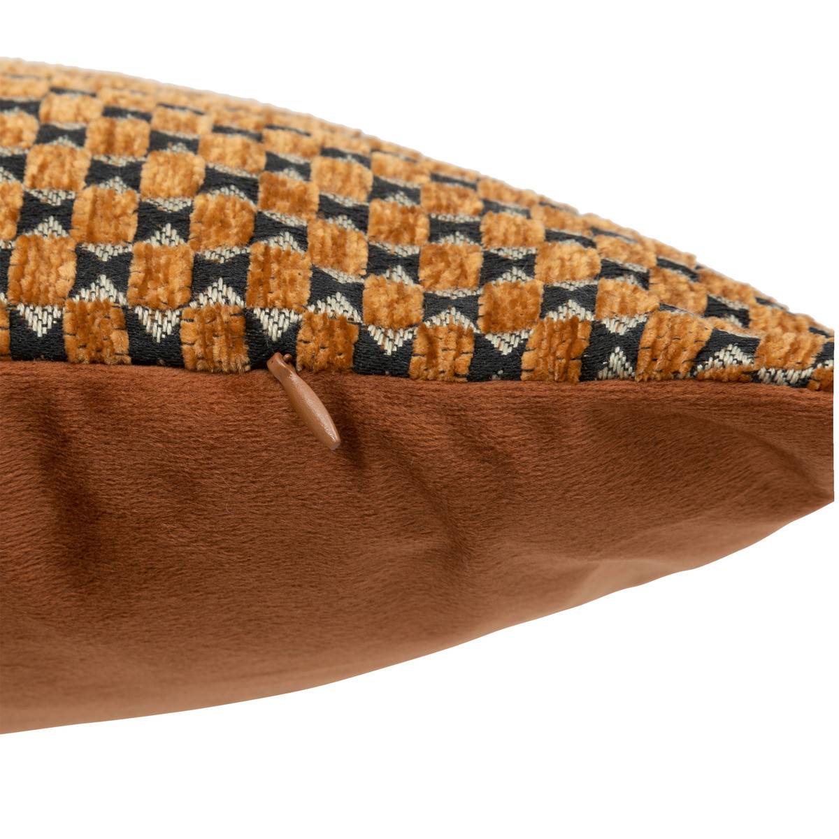 Atmosphera - Coussin décoratif jacquard chenille Marron caramel 30 x 50 cm - Image 3