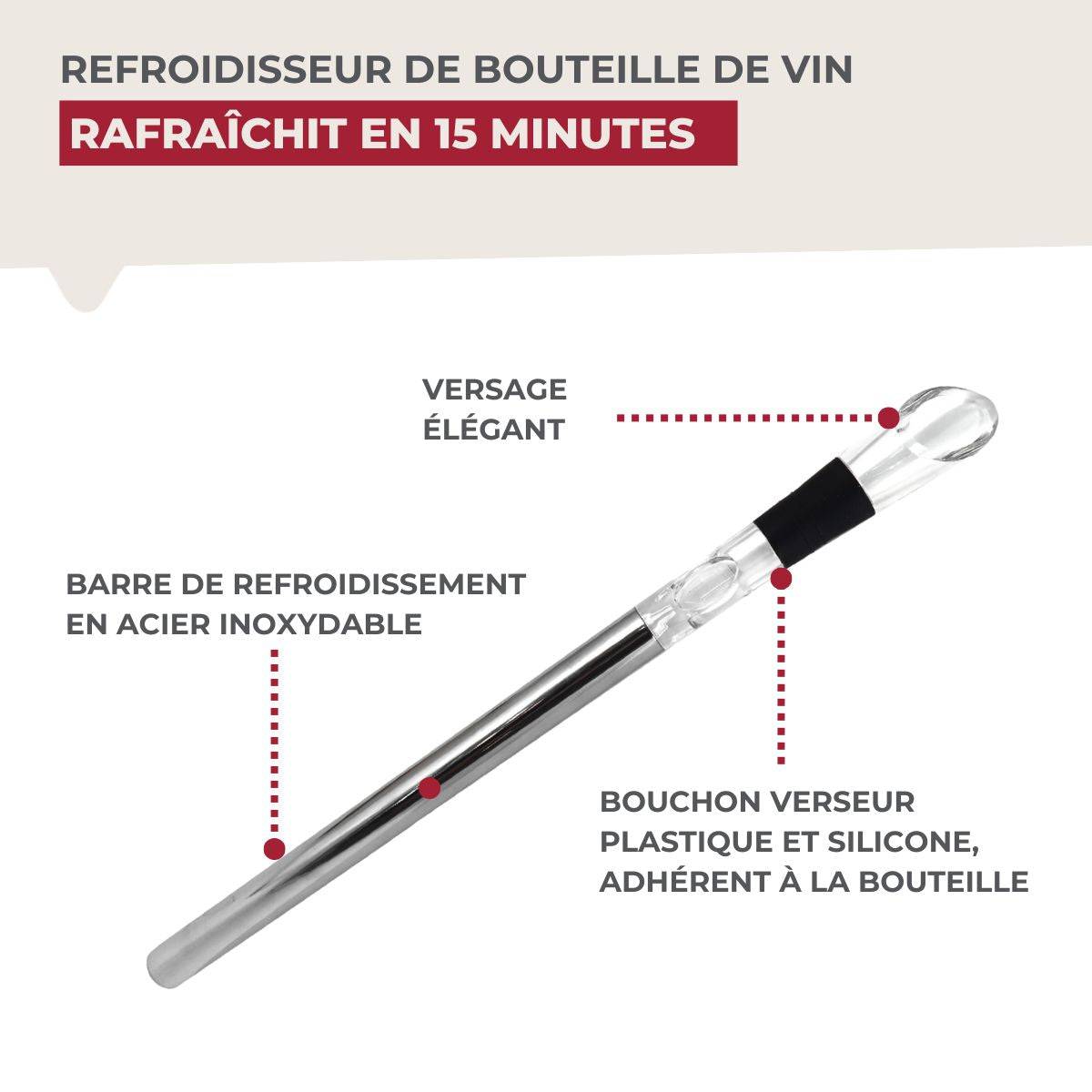 Rafraîchisseur de bouteille de vin Fackelmann Bar Concept - Image 4