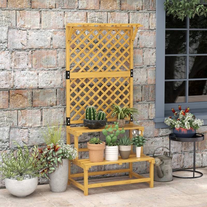 Support plantes bois sapin jaune 75 x 50 x 166 cm - PANGIVO - Image 6