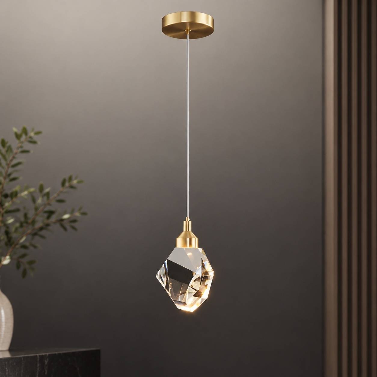 Suspension Cristal Moderne 3 Couleurs LED pour Cuisine Salon Salle à Manger - Image 9