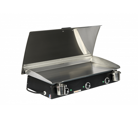 Pack comprenant une plancha électrique LUX 830 Carbon avec son couvercle et 2 ustensiles - Image 1
