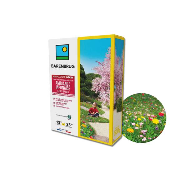 Pelouse Ambiance Japonaise - Mélange de Fleurs entre 30 et 50 cm - Très Bel Aspect Esthétique - Couvert Tapissant - 500G - BARENBRUG - Image 1