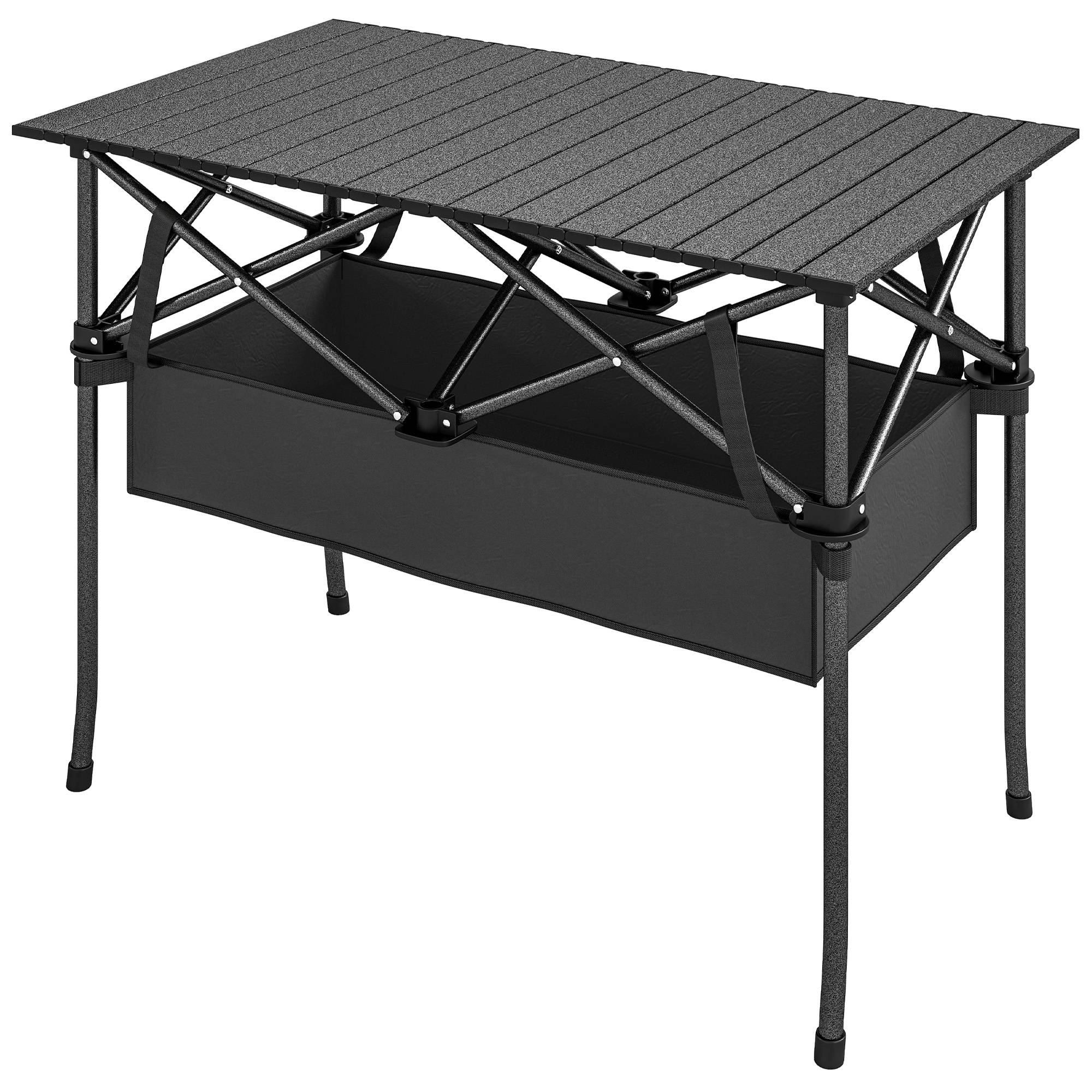 Table de camping pliante aluminium noir 93 x 55 x 68 cm - PANGIVO - Image 2
