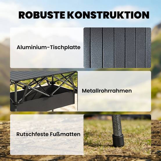 Table de camping pliante aluminium noir 93 x 55 x 68 cm - PANGIVO - Image 8
