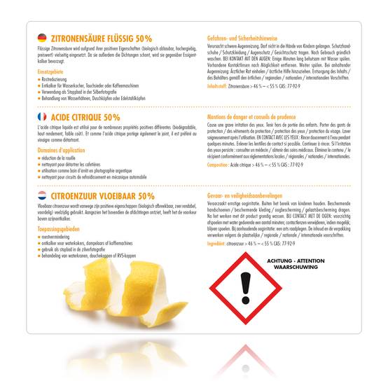 Acide Citrique Liquide 50% Microactiv® détartrant en bidon de 5 L x 96 - Image 6